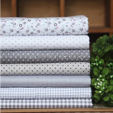 

20*30cm 7Designs mixed Gray DIY 100% Cotton Fabric Fat Quaters Tilda cloth Quilting scrapbooking Patchwork Fabric