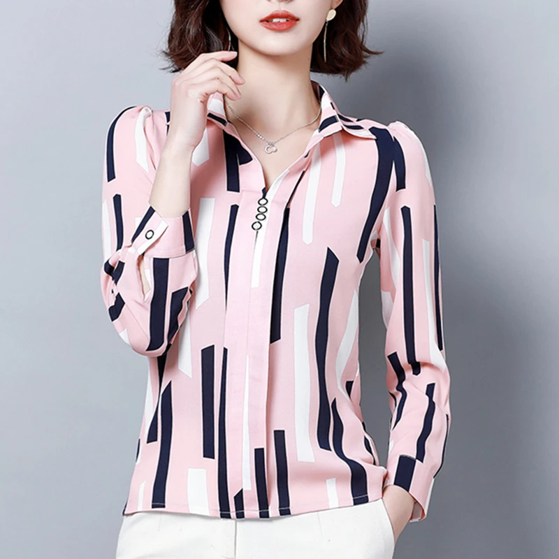 

Womens Tops and Blouses Women Long Sleeve Shirts Chiffon Blouse Korean Fashion Clothing Blusas Femininas Elegante Plus Size XXXL