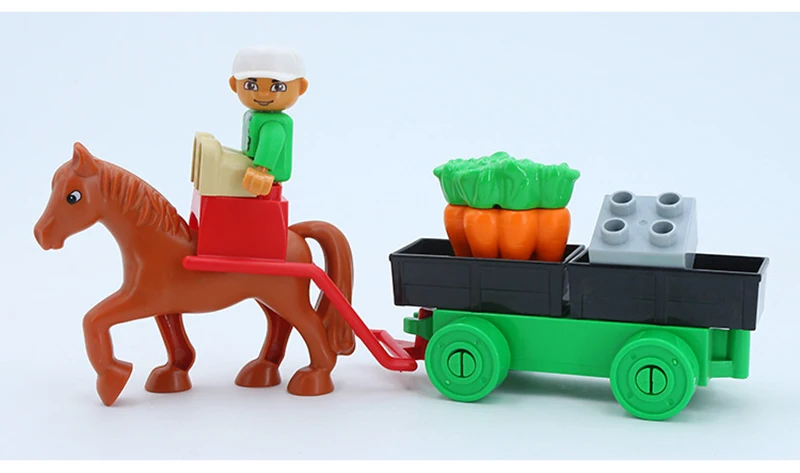 Big SIze Building Blocks Accessory City Bus Truck Aircraft Transport Fire Truck Brick Model Compatible Duploe Toys for children  (2)