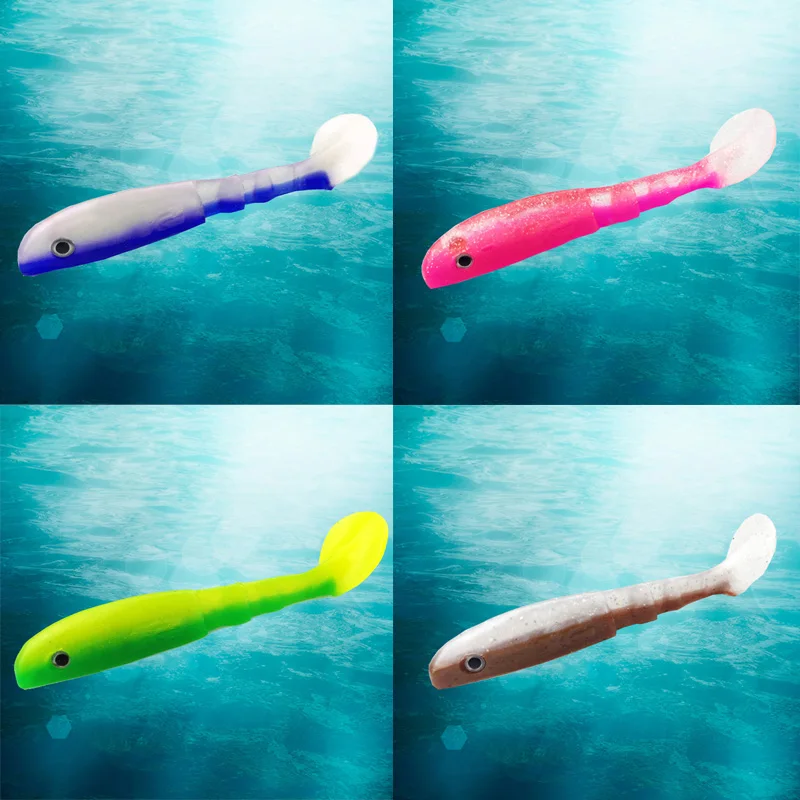 

Fishing Lure Soft Bait 3D eyes T Tail 9.2cm/8.9g Vivid artificial Soft Lure bait 10 colors 3pcs/lot