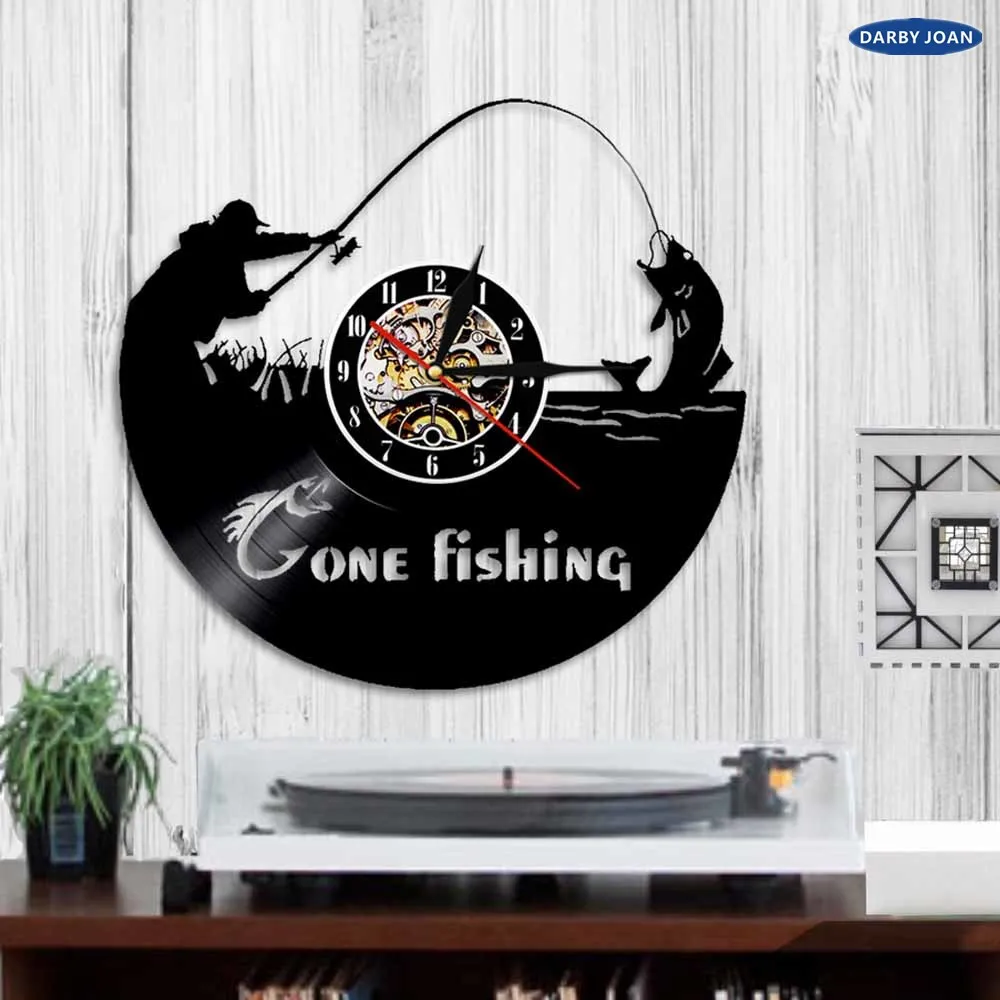 Светодиодный виниловый светильник Gone Fishing в стиле ретро настенный с цветным