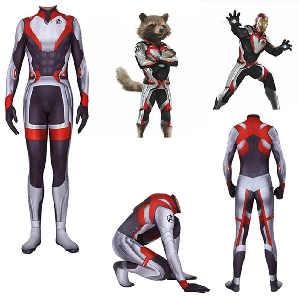2019 Avengers Endgame Quantum Realm Kostuum Advanced Tech Cosplay Costume Iron Man 3D Print Fullbody Suit For Kids Adult Custom