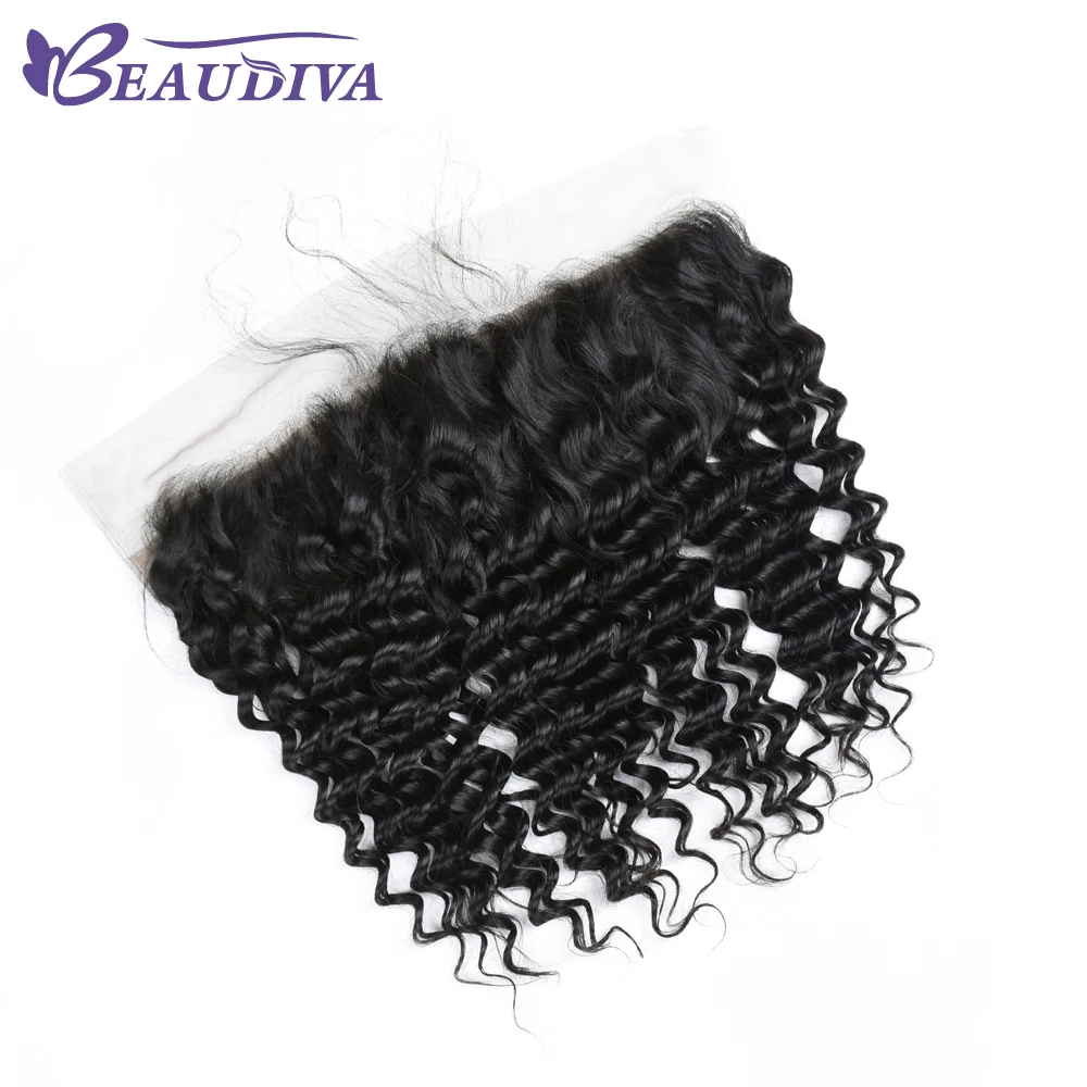 BEAUDIVA Hair Brazilian Deep Wave Lace Closure 5PCS/lot Natural Color 13*4 Non-remy 100% Human Hair Extensions Free Shipping