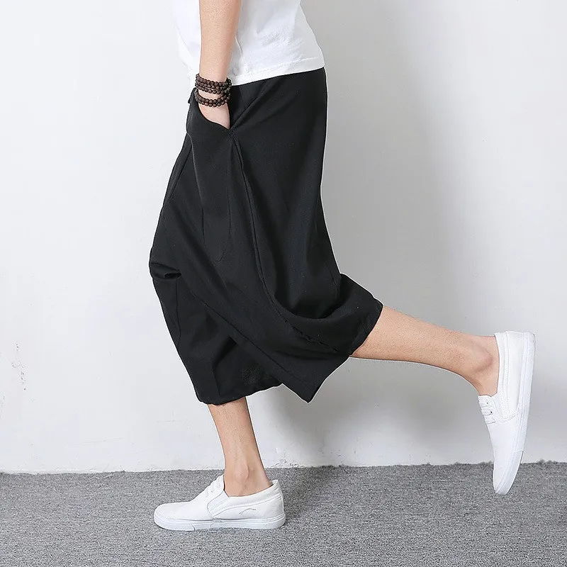 Свободного размера плюс в китайском стиле Тай Чи Кендо айкидо хакама спортивные брюки для мужчин Кунг фу брюки коричневый цвет классическая спортивная одежда