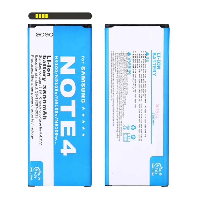 

NEW DLL Battery For Samsung Galaxy Note 4 Note4 N9100 N9109W N9108V EB-BN916BBC 3600mAh High Capacity Replacement Battery