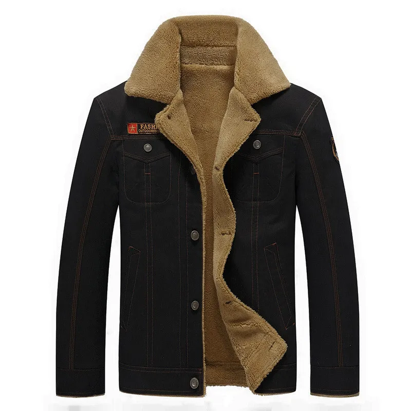 E-BAIHUI, модная мужская флисовая куртка, зимняя военная куртка-бомбер, теплые куртки, Jaqueta Masculina, Мужская черная куртка-бомбер, мужская куртка G056 - Цвет: black