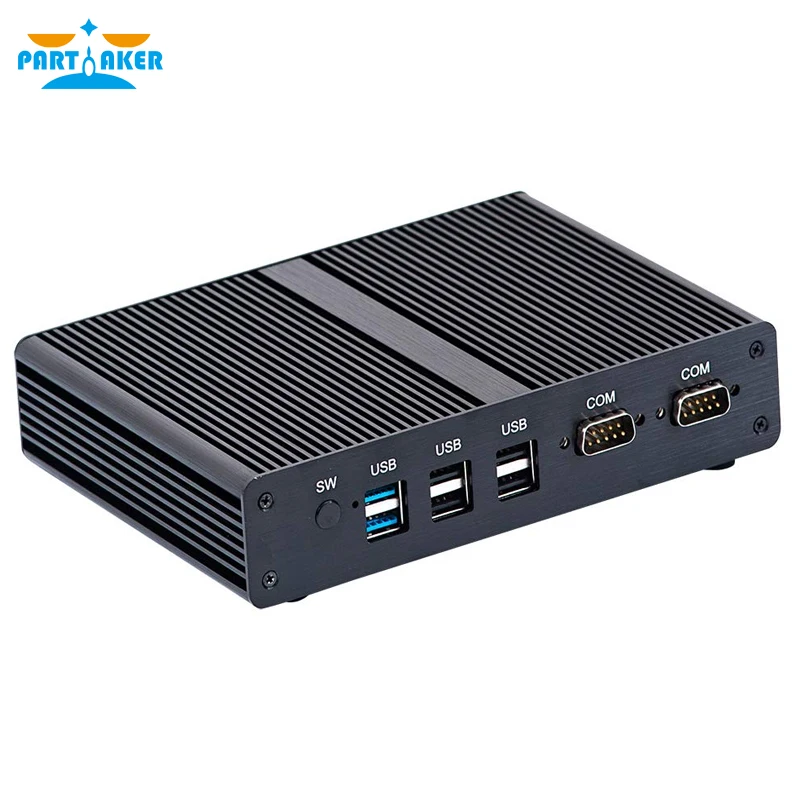 P8 Fanless Mini PC Mini Computers Windows 10 Pro Linux Ubuntu Intel Quad Core J1900 2 Lan 2 RS232 RS422 RS485 VGA HDMI