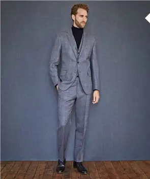 Najtaniej Najnowszy Garnitur Fasony Spodni Szary Mężczyzna Garnitur Slim Fit 3 Sztuka Tuxedo Garnitury Na Zamówienie Pan Młody Marynarka Na Studniówkę Terno Kurtka Masculino + Spodnie + Kamizelka W
