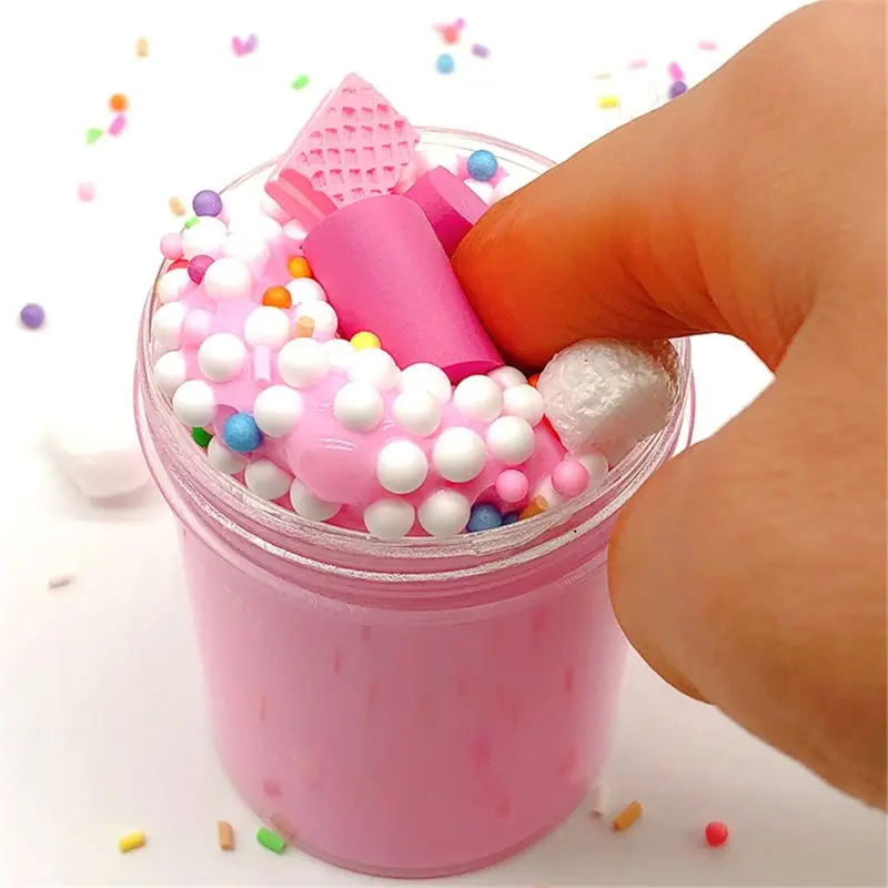 

New Cake Milk Foam Beads Slime Clay Foam Slime Sponge Strip Playdough Plasticine Kids Toy Gift
