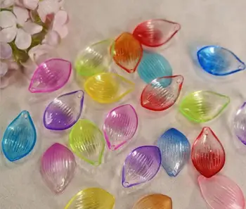 

1000pcs Beautiful Transparent Acrylic Flower Leaf Beads With Hole For Hair Peice Tiaras Jewelry Scrapbooking Craft DIY