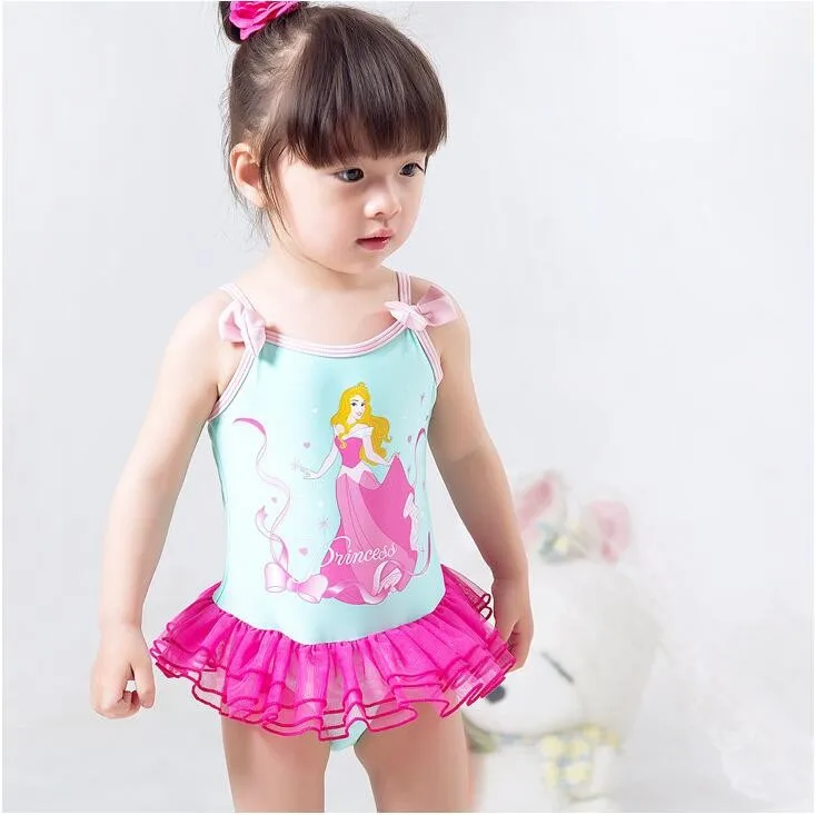 Купальник принцессы для маленьких девочек, купальный костюм высокого качества с рисунком для маленьких девочек, купальный костюм, infantil bebe, бикини-пачка