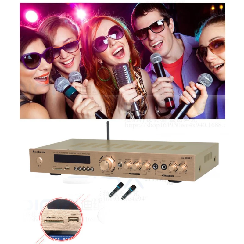 Усилитель Kaolanhon для домашнего кинотеатра караоке Bluetooth 5 1 365 Вт 220 В с USB SD FM|karaoke power