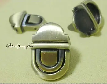 

purse lock wallet Thumb latch tongue clasp anti brass 1 inch x 3/4 inch E54