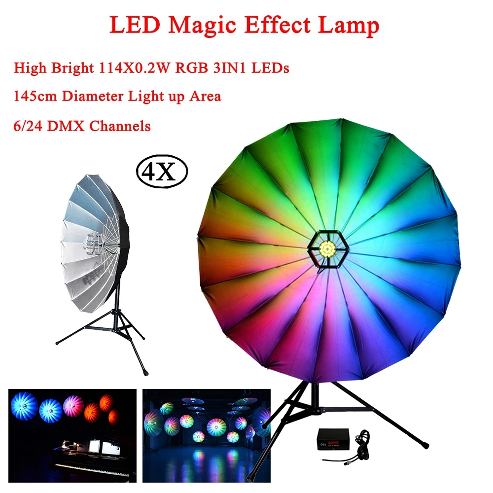 4Pcs/Lot Stage Light Powered Sound Actived Multicolor Disco DJ LED Magic Effect Lamp For Birthday Party KTV Perform Concert etc