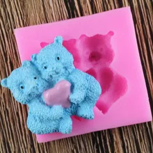 Медведи в форме 3D помадки торт силиконовые формы мыло свечи формы из полимерной глины шоколадные кондитерские Конфеты Изготовления украшения инструменты