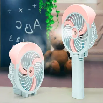 

F057 Mini Recharegeable Mist Humidifier Fan ,Personal Desktop USB Battery Handy Style Mini Mist Fans