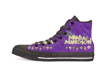 

Gaming C64 Maniac Mansion Design breathable Casual High Top lace-up Canvas shoes sneakers For Drop shipping