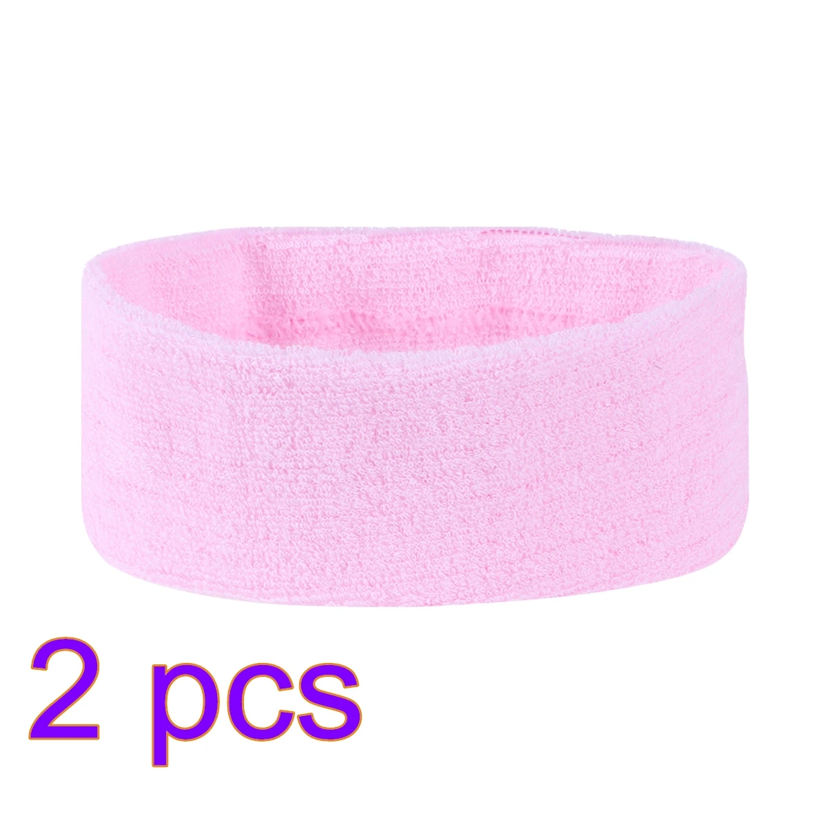 

2pcs Sports Yoga Sweatbands Spa Facial Headband Make Up Wrap Head Terry Cloth Headband Adjustable Towel(Pink)