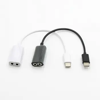 

Type-C to 3.5mm Earphone cable Adapter usb 3.1 Type C USB-C male to AUX audio female Jack 2 3.5mm interface 100pcs/lo