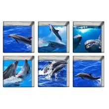 6 шт. 13x13 см Дельфин узор 3D противоскользящие водонепроницаемые наклейки для ванной may24