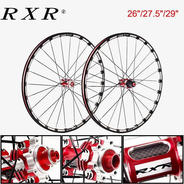 RXR 7-11 Speed Thru AxleQR MTB Bike Wheels 2627.529 Carbon Fiber Hub MTB Wheels Disc Brake 5 Bearings Bicycle Wheelsets  (15)