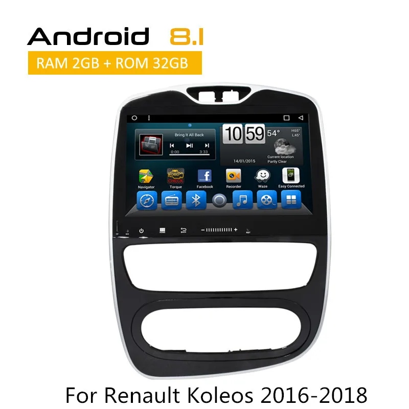 

2 Din Car Stereo Dash Kit For Renault Clio 2016 2017 2018 With Rear View Camera SWC AUX bluetooth TPMS Steering Wheel Control