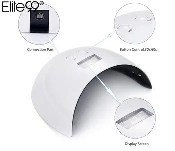 

Elite99 24W UV Led Lamp Nail Dryer For All Types Gel UV Lamp for Nail Machine Curing Nail Gel With USB Cable