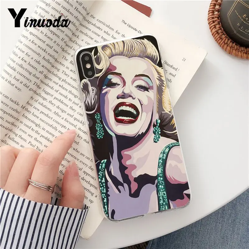Yinuoda Мэрилин Монро DIY печать рисунок чехол для телефона iPhone 8 7 6 6S Plus X XS MAX 5 5S SE XR Fundas
