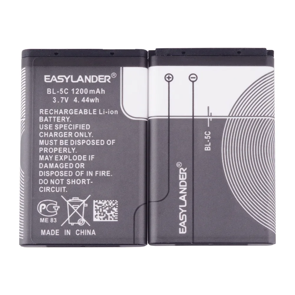 

2018 NEW 1200mAh BL5C BL-5C BL 5C Battery For Nokia 1100 1110 1200 1208 1280 1600 2600 2700 3100 3110 5130 6230 6230i n70 n72