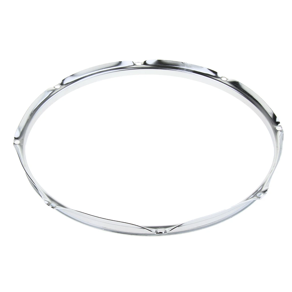 Tooyful 1 Pair Iron Tom Drum Die Cast Hoop Rim Rings Silver for Drum-player Percussion Instrument Accessory