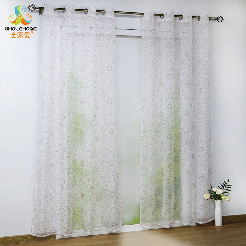 3 tipos salón cortina de ventana tratamiento Voile interior grande Floral Tulle cortina Panel textiles para el hogar dormitorio Tulle Cortinas