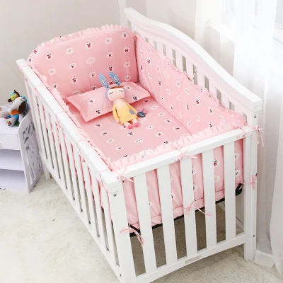 

Promotion! 6pcs cow Cartoon crib bedding set Pure cotton cartoon animal crib bedding set (4bumpers+sheet+pillow cover)