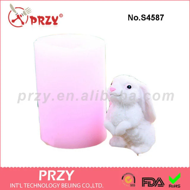 

PRZY Silicone Fondant Mould Mold Silicone Rabbit 3D Silicone Soap Mold Clay Resin Gypsum Animal Silicone Rubber Eco-friendly