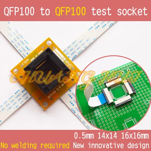 

Detect tqfp100 to qfp100 test socket QFP100 to QFP100 Pitch=0.5mm Size:14x14mm 16x16mm teset socket
