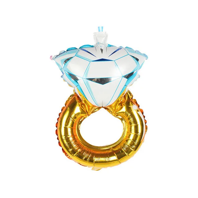 Свадебные шары из фольги с золотыми и серебряными буквами, кольцо с бриллиантами, воздушные шары для девичника, вечерние украшения для свадьбы - Цвет: ring