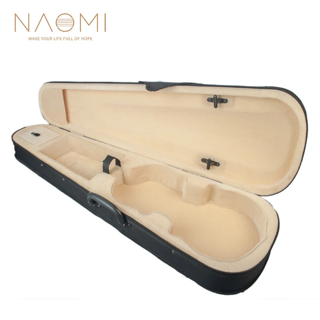 

NAOMI Violin Case1/8 1/4 1/2 3/4 Size Professional Triangular Shape Violin Hard Case Yellow Inside Violin Parts