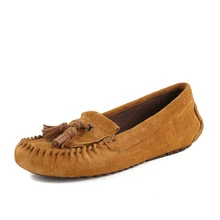 Горячая Для женщин обувь женские повседневные мокасины, лоферы, слипоны на плоской подошве из натуральной кожи, балетки для вождения и прогулок