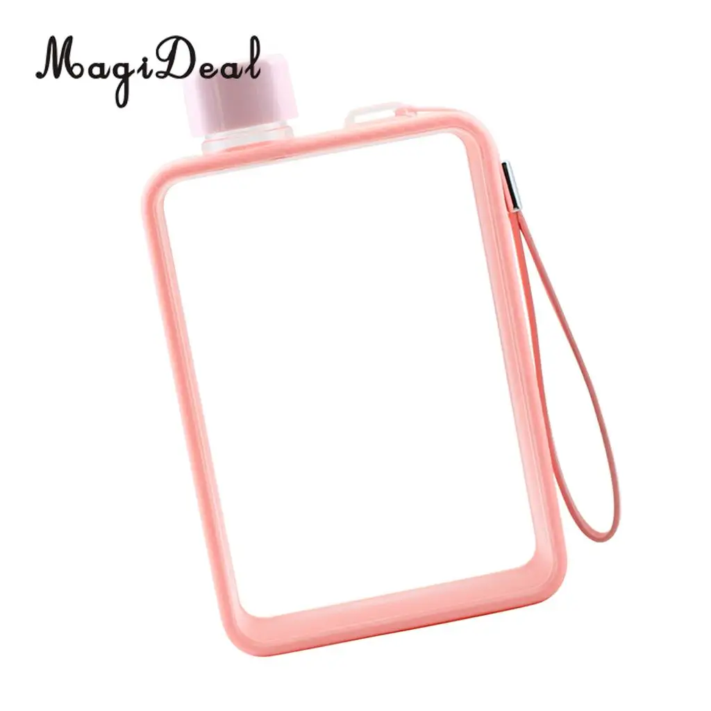 MagiDeal Clear Book Portable Paper Pad Water Bottle Flat Drinks Kettle 5 Colors to Choose