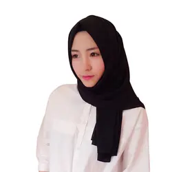 15 цветов мусульманский шарф хиджаб обычный пузырь шифон Твердые Цвет платки хороших стилей последние 2018 хорошее для лета и зимы T7