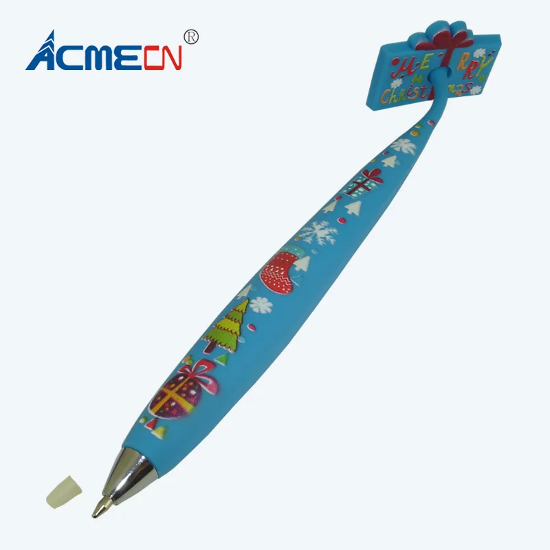 

ACMECN 3D Fridge Magnetic Pen Soft Touch PVC Cute Cartoon Ball Pen Refrigerator Magnet Toy Pens for Childrens Christmas Gifts