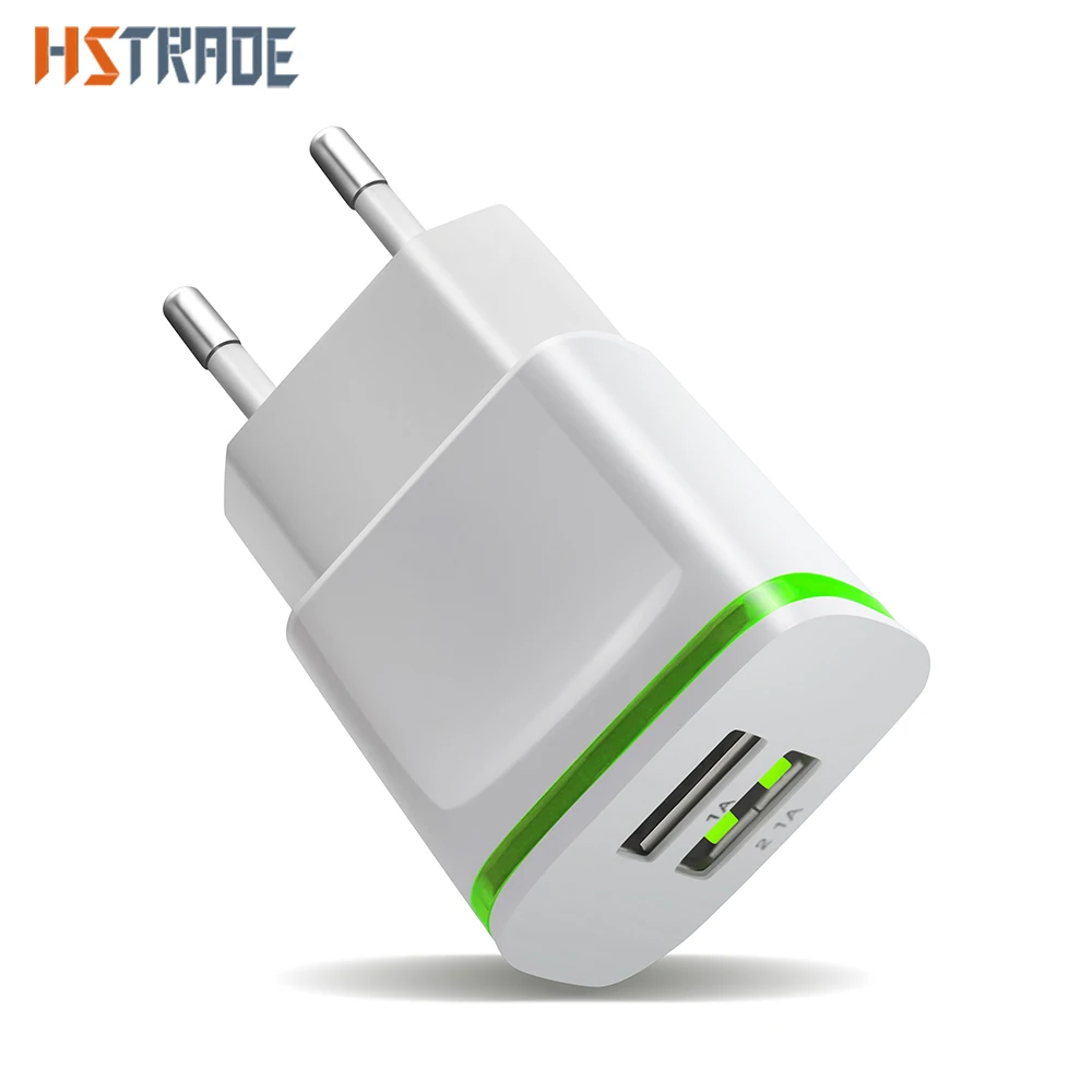 

HSTRAOE Universal USB Travel Charger Mobile Phone Wall Smarts 2A LED Light Chargers For iPhone iPad Tablet Samsung Xiaomi LG