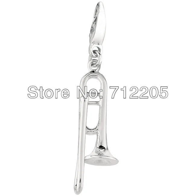 

12pcs a lot silver plated trumpet charms Musical Instruments jewelry accessory