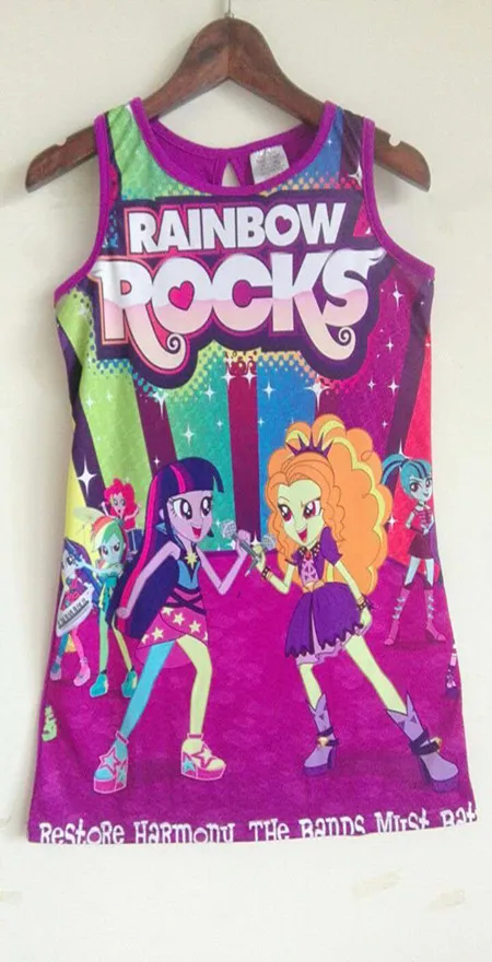Baby 2017 Girls Sun Dress Summer My Little Pony Princess Dress Girls Kids Dress Costume Dress
