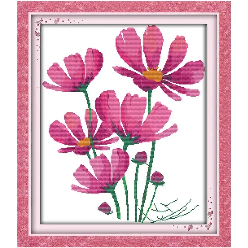 

Galsang flowers Patterns Counted Cross Stitch 11CT 14CT Cross Stitch Set Wholesale Cross-stitch Kit Embroidery Needlework