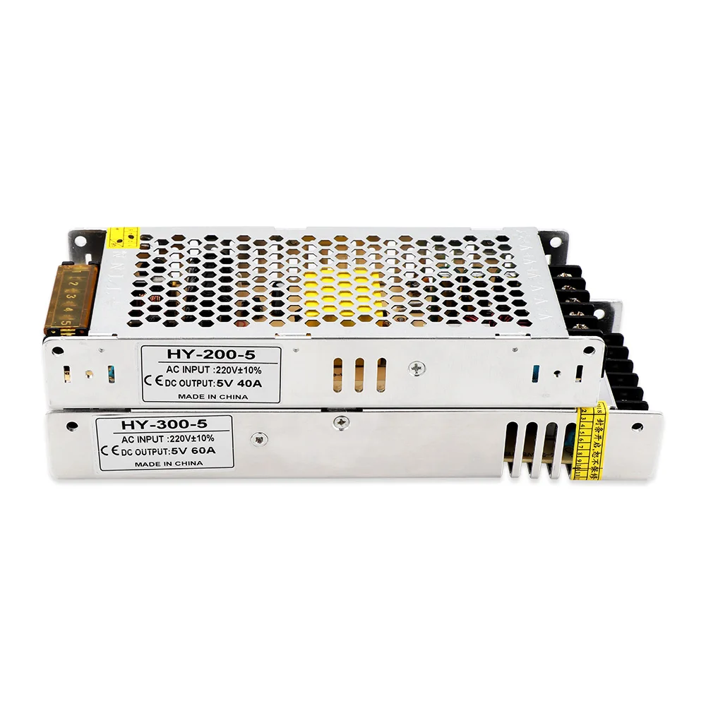 Ультра тонкий 5V 40A 200W 60A 300W Светодиодный источник питания 3 см толстый
