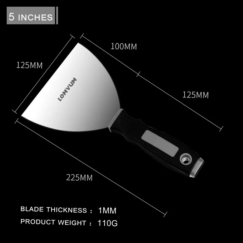 LOMVUM Нержавеющая сталь сильная прочность не ржавеет и не Шпатлёвки Ножи утолщение смартфона blade сильная прочность 1/2/3/4/5/6 дюймов Размеры Ножи набор - Цвет: 5 inch