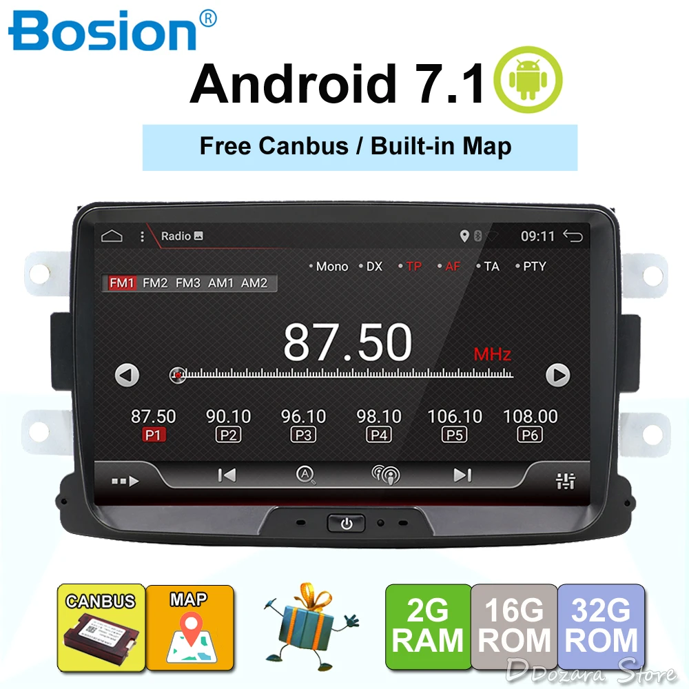 Quad Core Pure Android 7 1 font b GPS b font Navigator Radio car dvd For