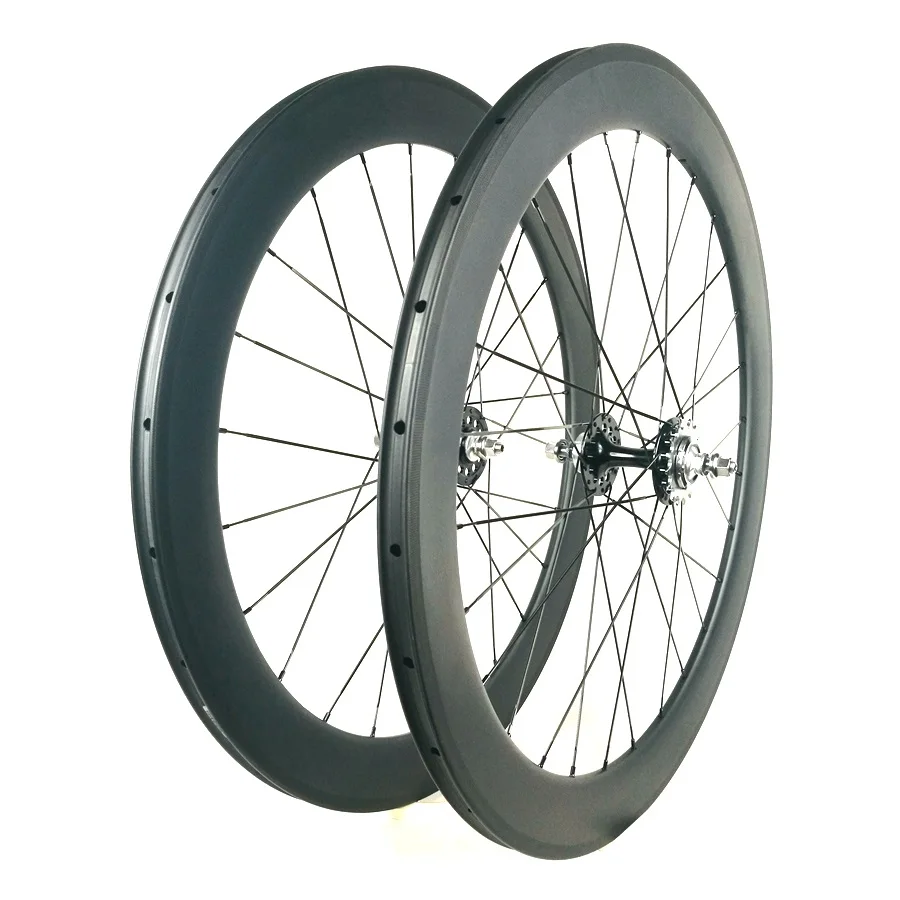 700C Carbon Fixed Gear Track Wheel Depth 60MM Clincher/Tubular Wheels