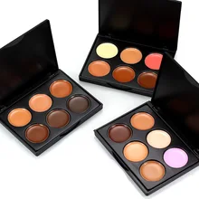 

2017 Cheap Cosmetic Natural Dark circles Pores Full Cover 6 Color Eye Face Foundation Palette Contouring Concealer Cream Makeup