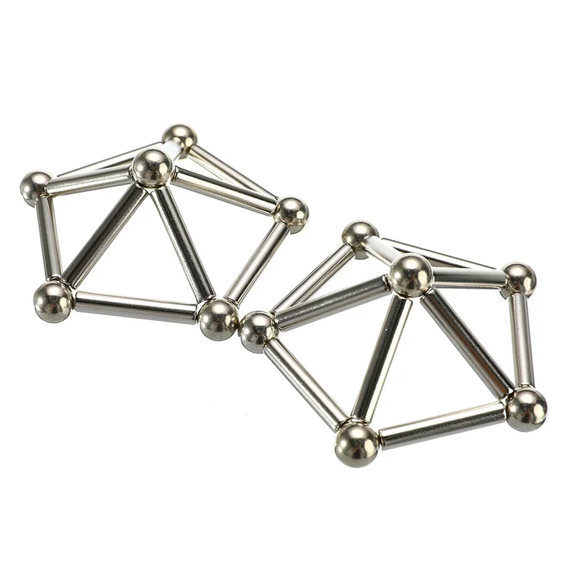 

63Pcs Neodymium Magnetic Bars Metal Balls Permanent Magnet Pressure Relief Neodymium Magnet 36 x Magnetic Bar+27 x Metal ball